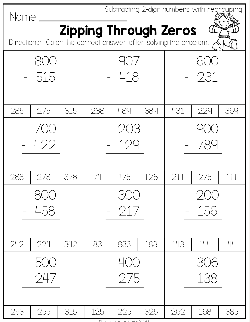 35 Addition And Subtraction Worksheets For 2Nd Grade