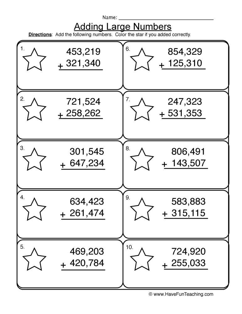 35 Addition No Regrouping Worksheets