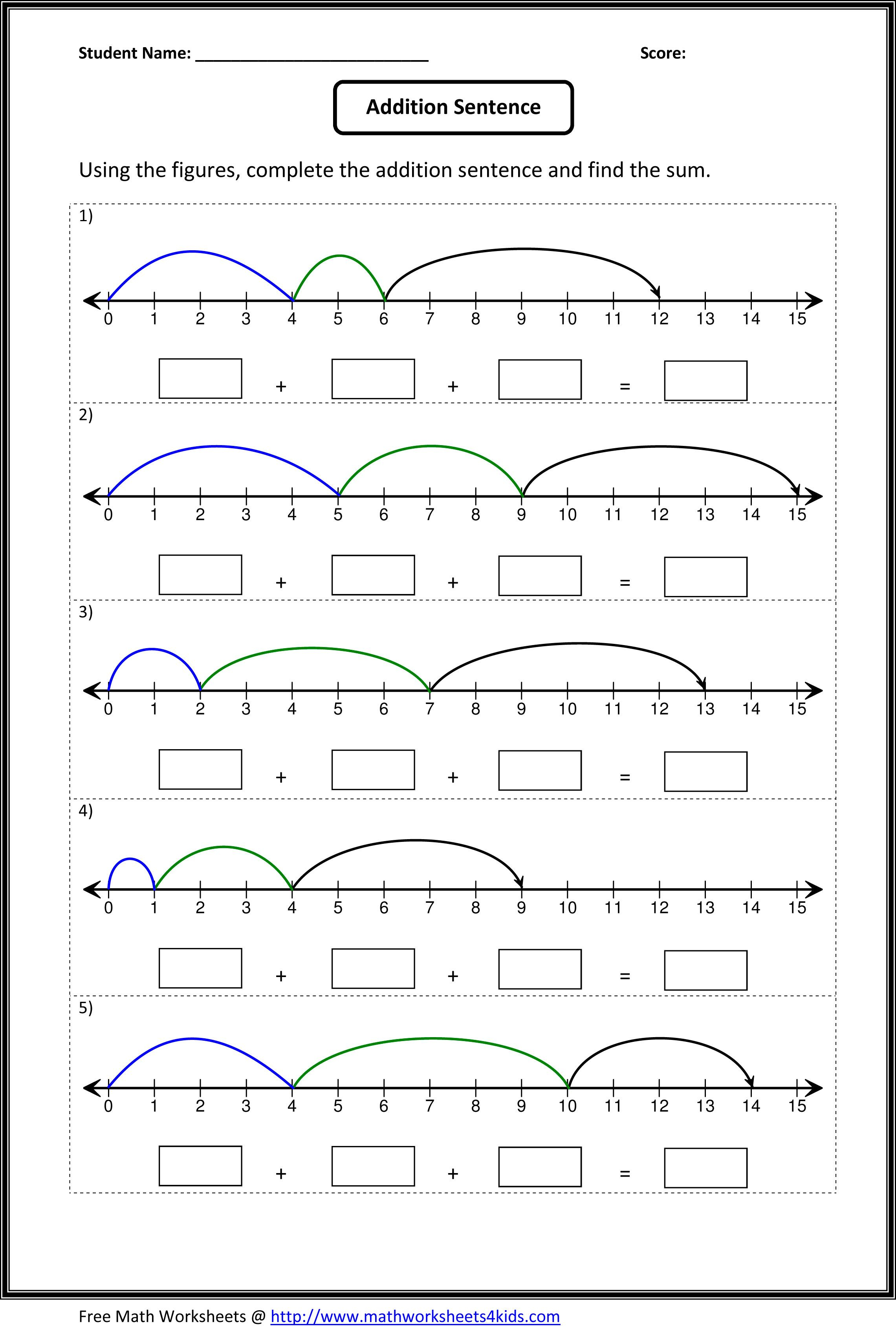 35 Addition Worksheets With Number Line