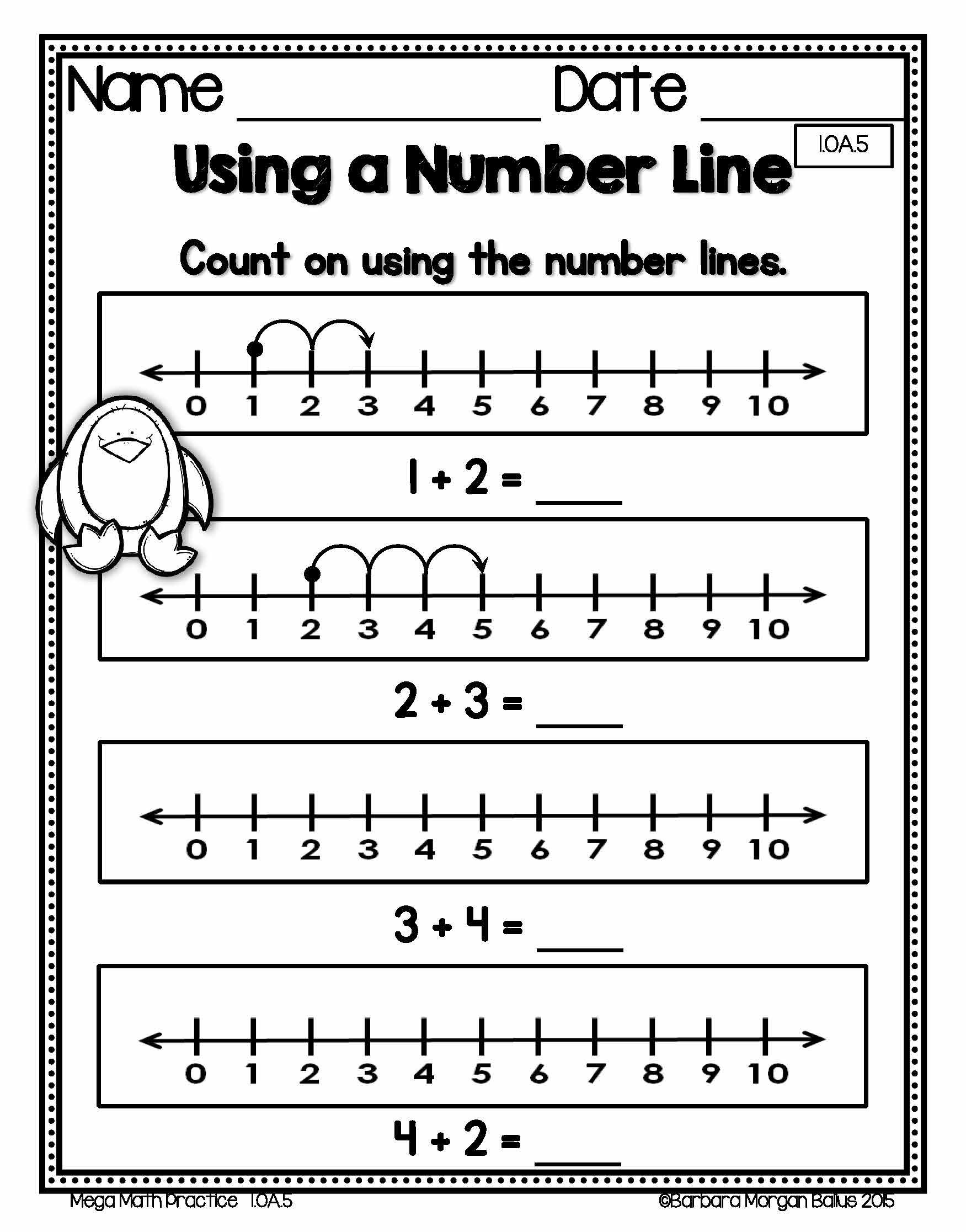 35 Addition Worksheets With Number Line