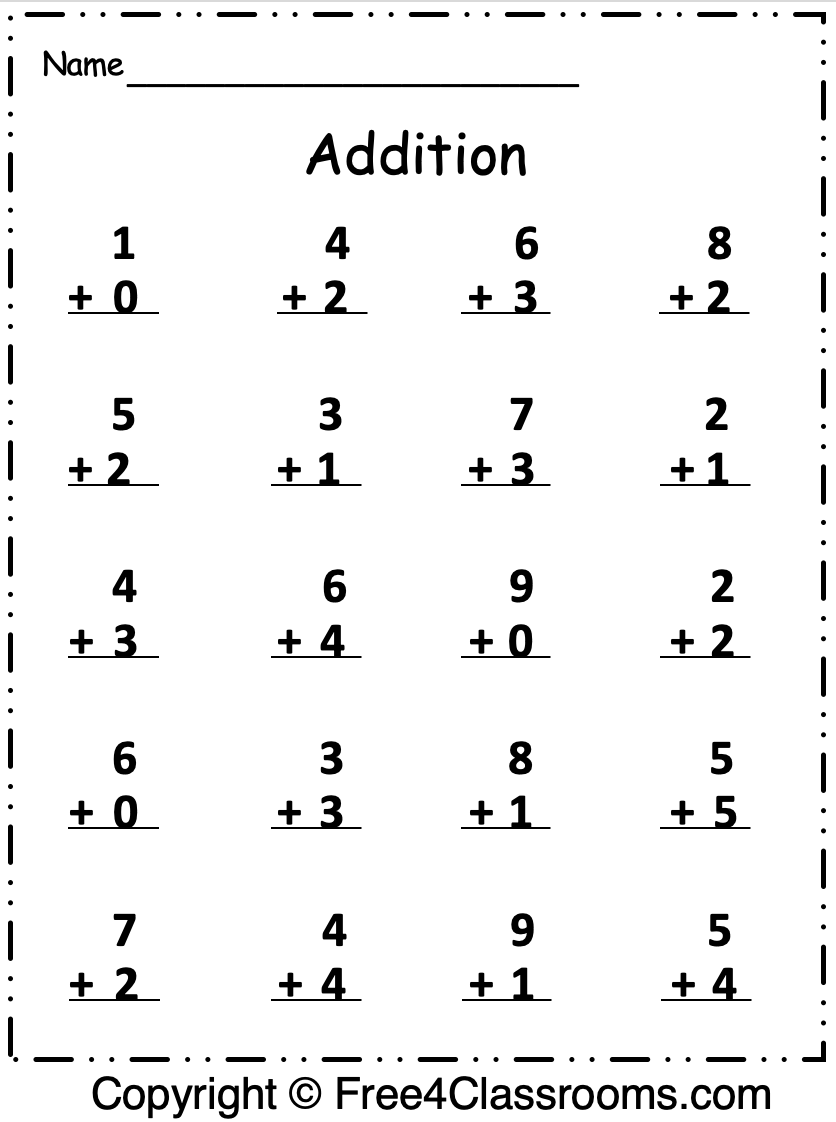 35 Addition Worksheets With Pictures 1-10