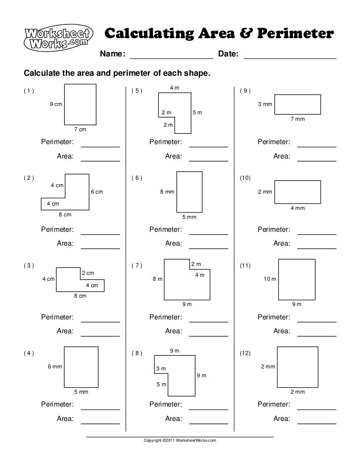 35 Area Perimeter Worksheets Class 4