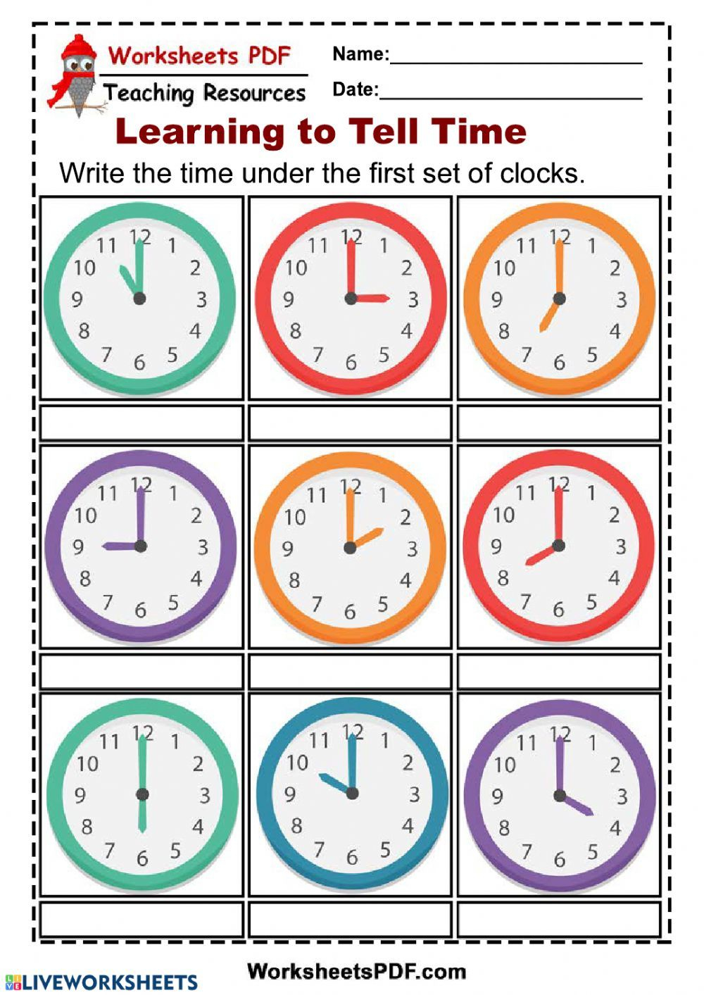 35 Clock Printable For Kids Math Worksheets