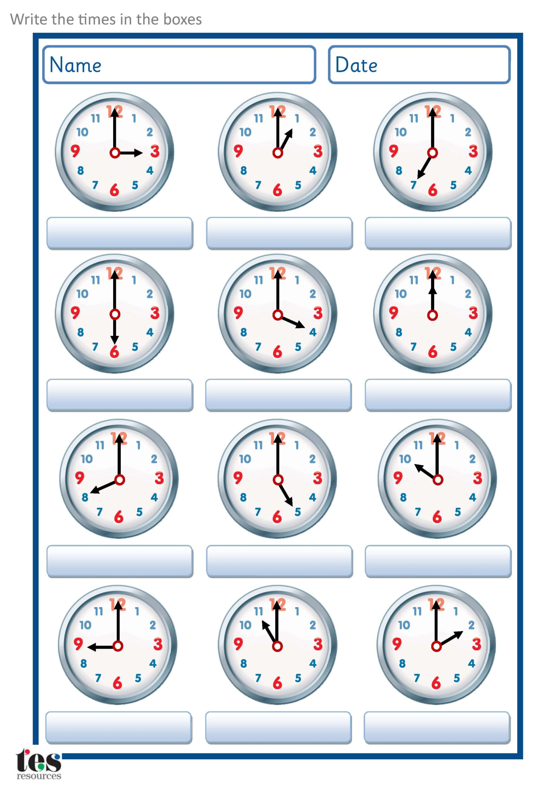 35 Clock Printable For Kids Math Worksheets