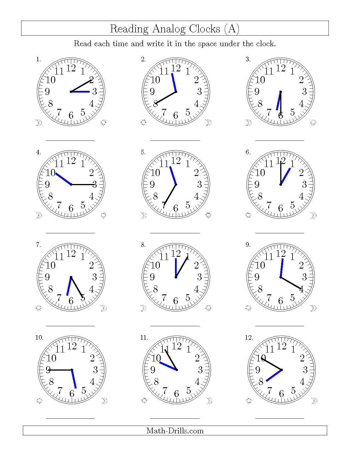 35 Clock Printable For Kids Math Worksheets