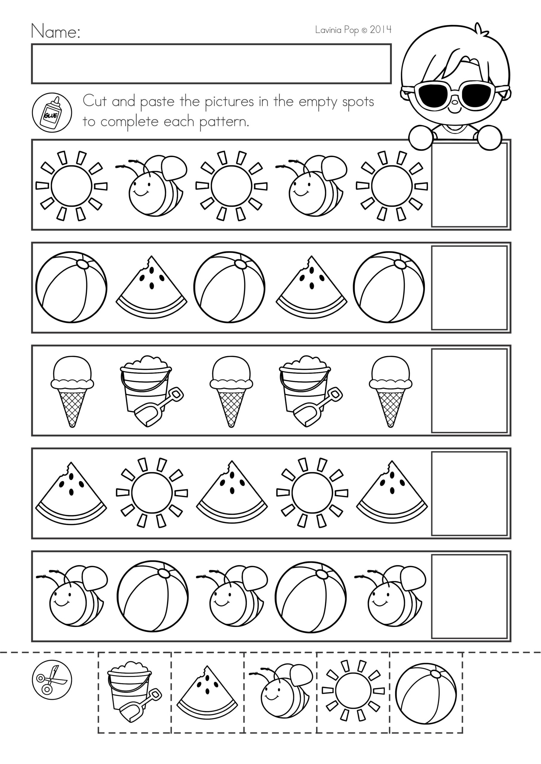 35 Cut And Paste Worksheets Summer