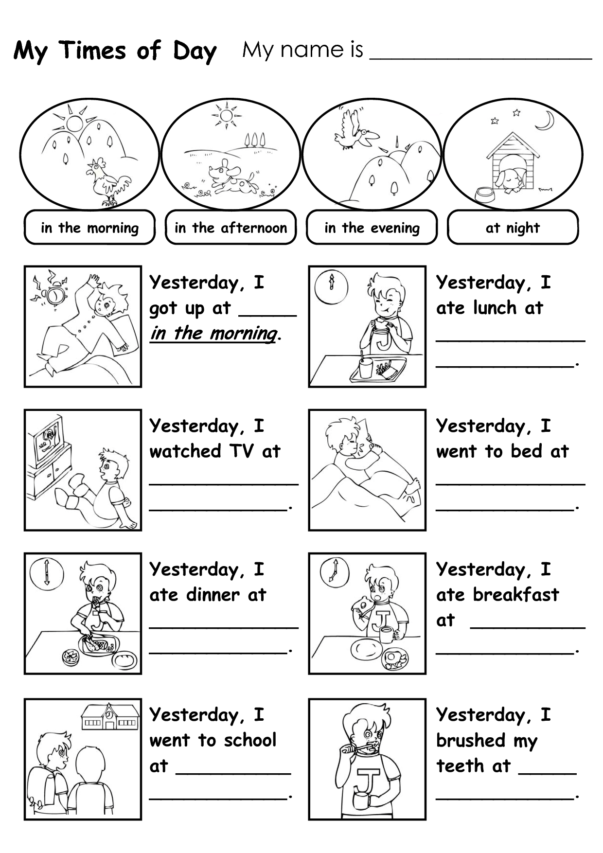 35 Day And Night Worksheets Kindergarten Free