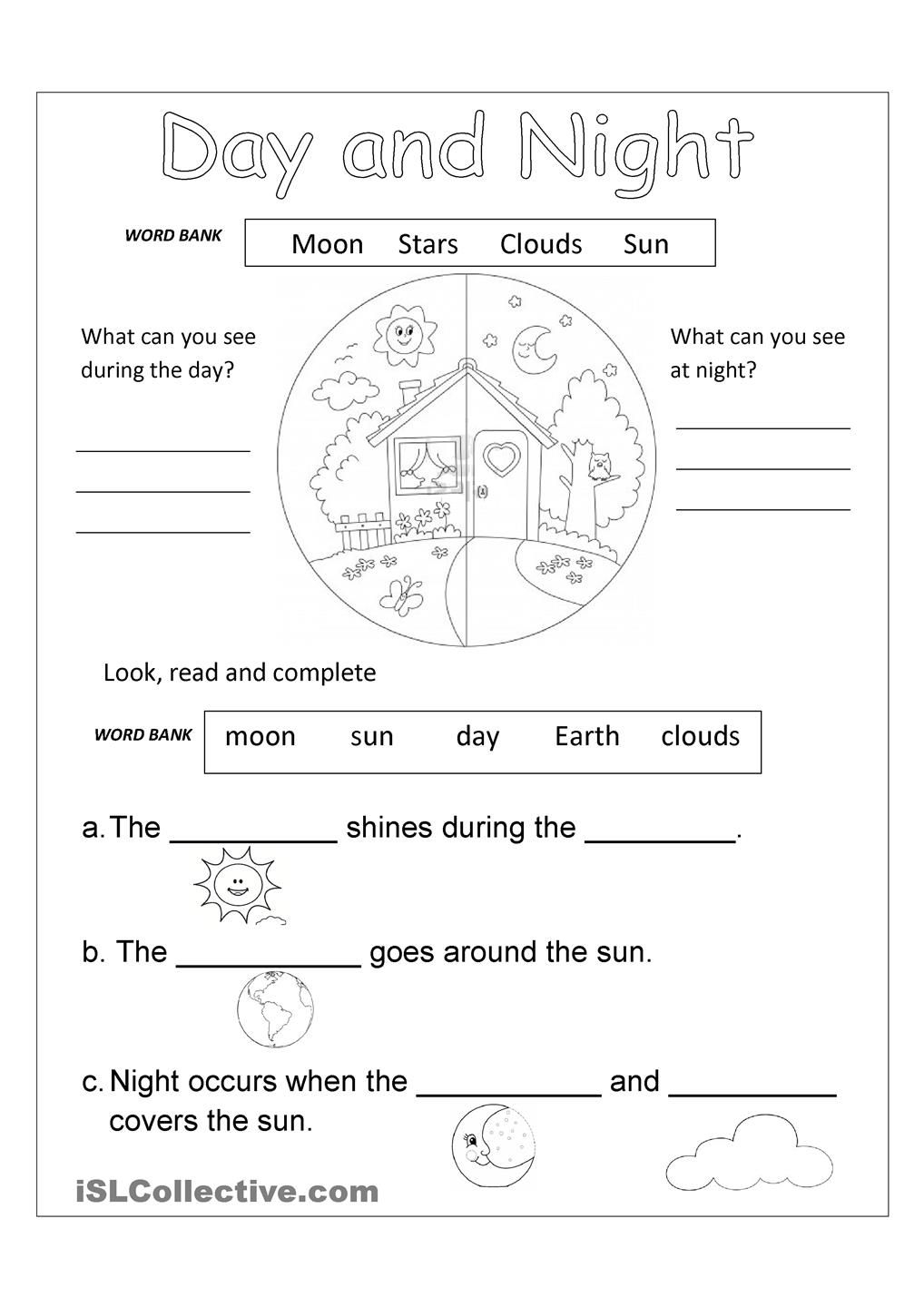 35 Day And Night Worksheets Kindergarten Free