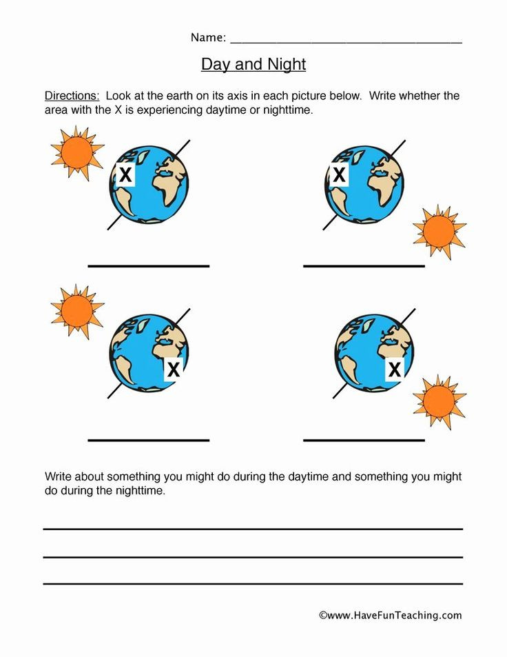 35 Day And Night Worksheets Kindergarten Free