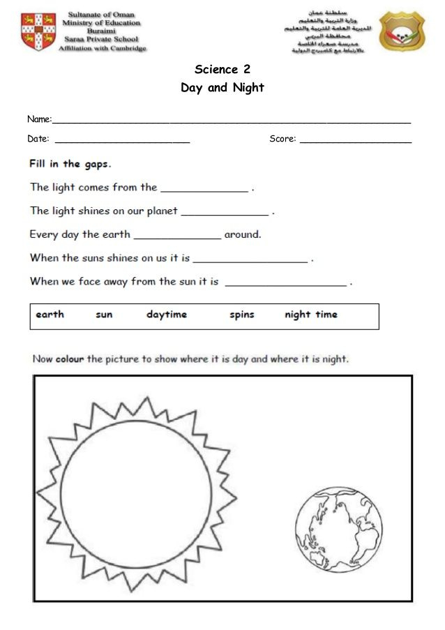 35 Day And Night Worksheets Kindergarten Free