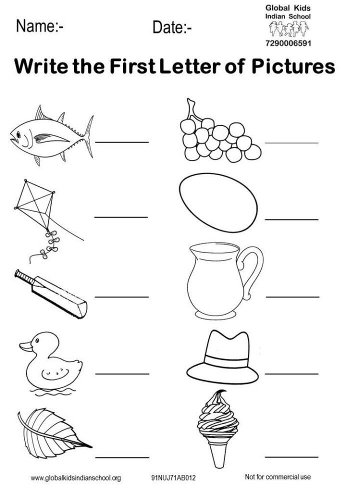 35 English Worksheets For Kindergarten In On Under