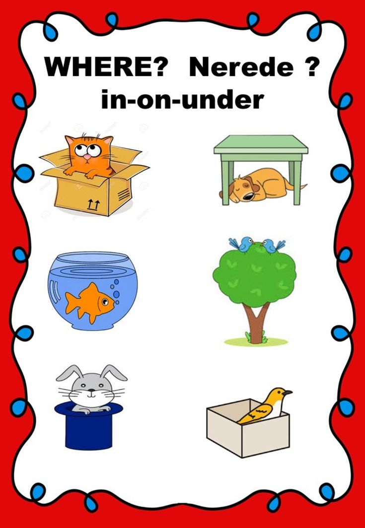 35 English Worksheets For Kindergarten In On Under