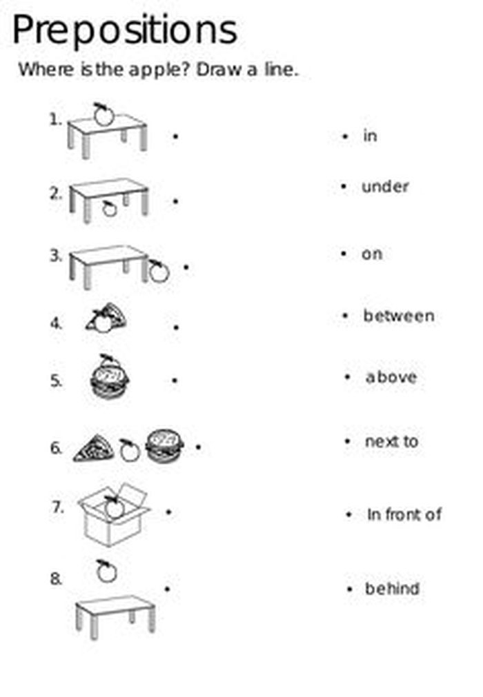 35 English Worksheets For Kindergarten In On Under