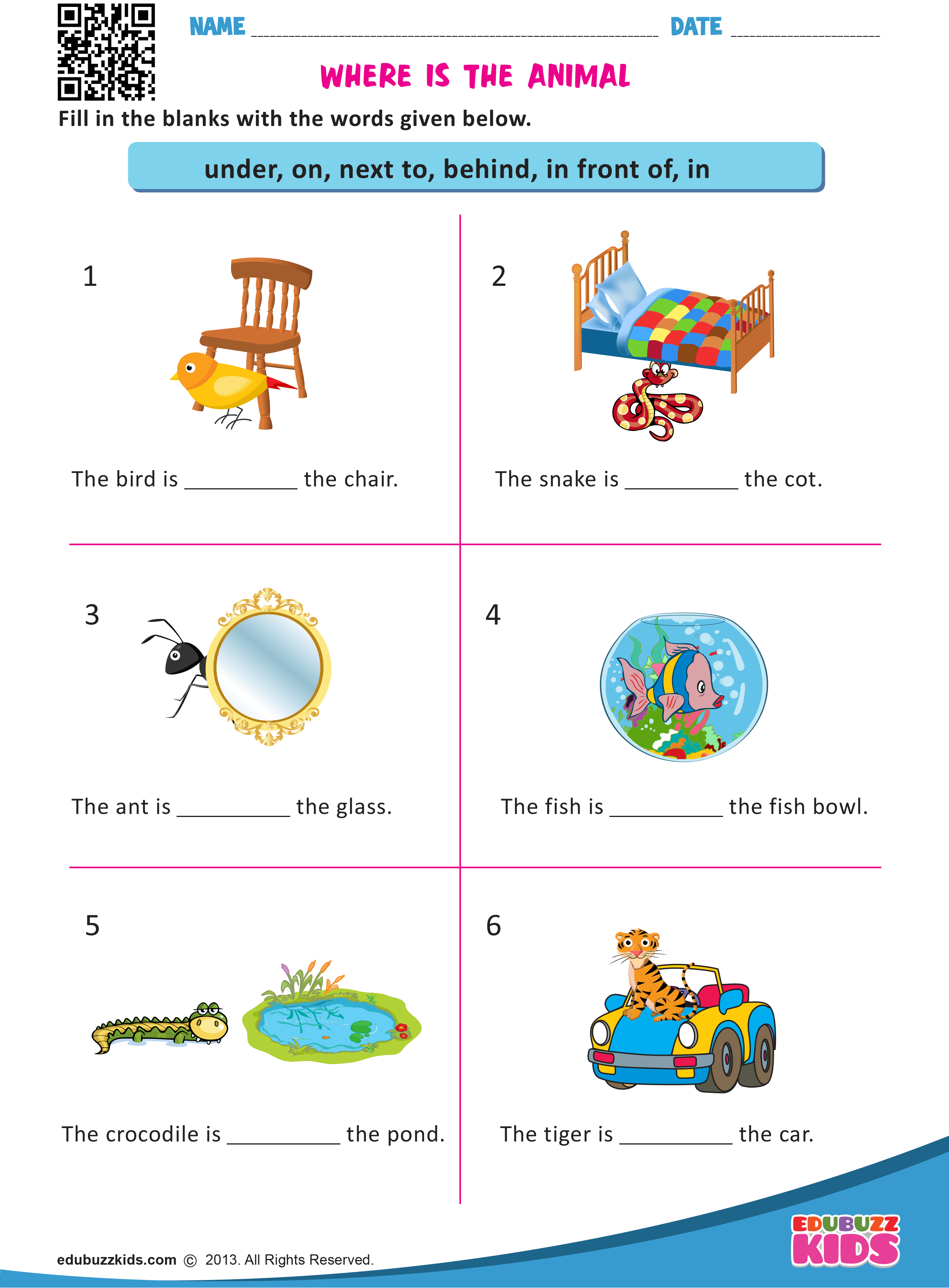 35 English Worksheets For Kindergarten In On Under