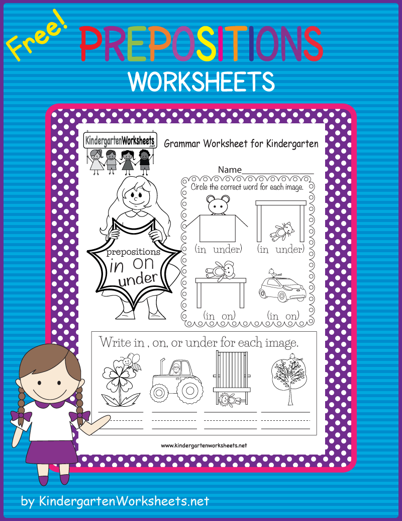 35 English Worksheets For Kindergarten In On Under