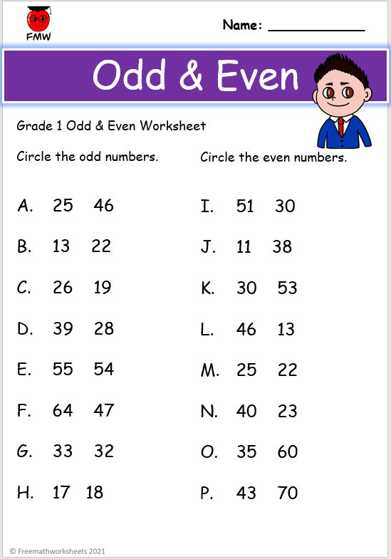 35 Even And Odd Numbers Worksheets Kindergarten