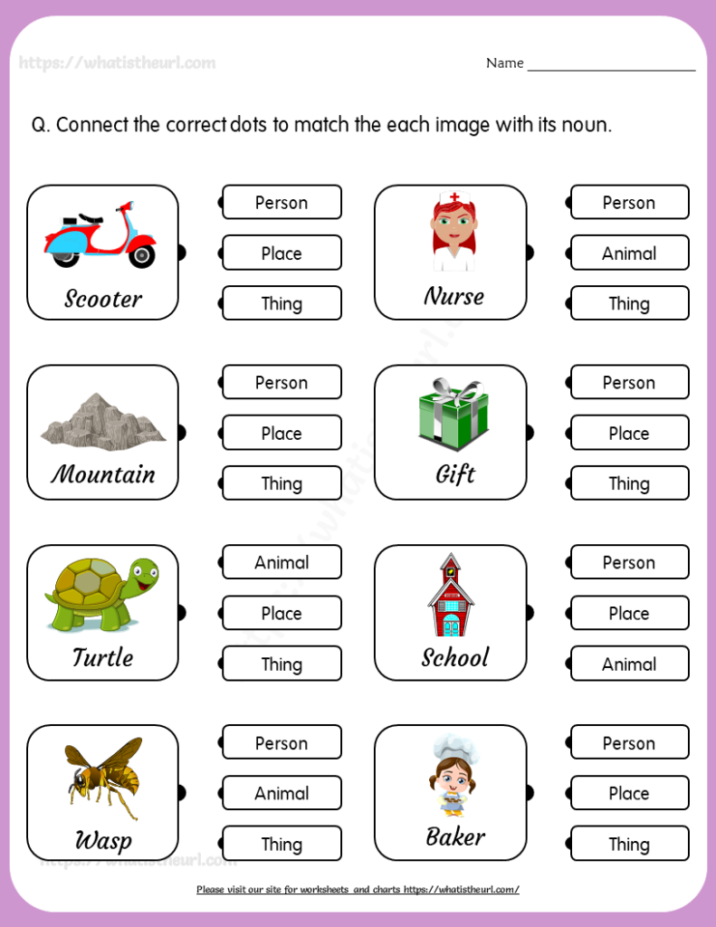 35 Grade 1 English Worksheets Noun