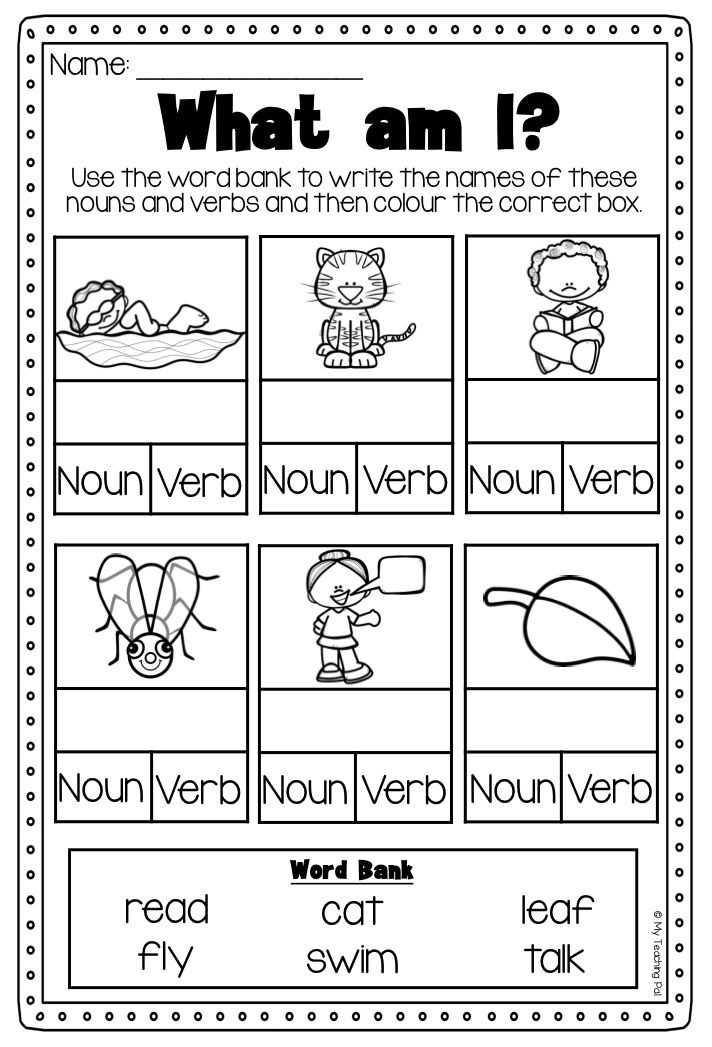 35 Grade 1 English Worksheets Noun