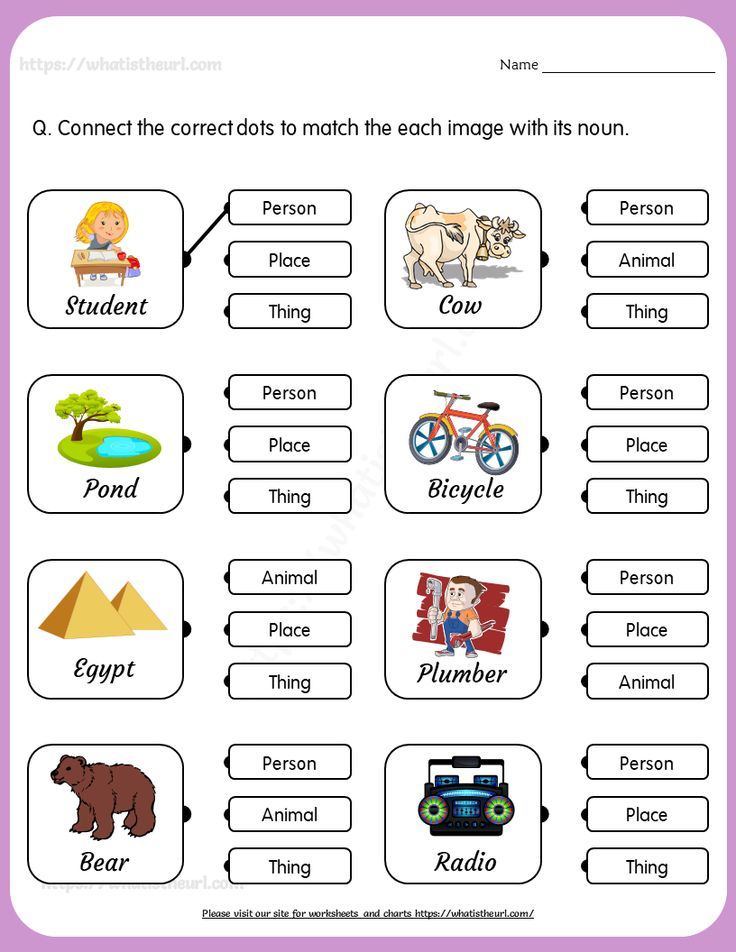 35 Grade 1 English Worksheets Noun