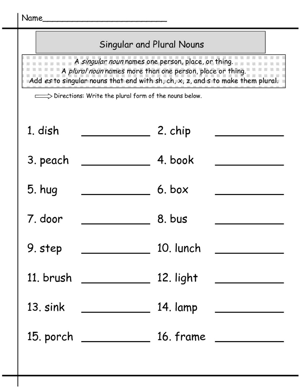 35 Grade 1 English Worksheets Noun