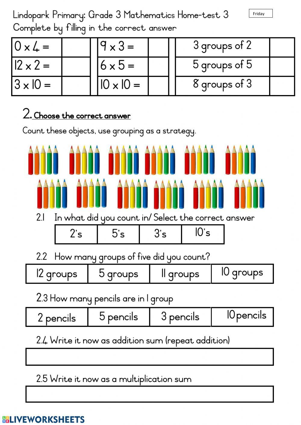 35 Grade 3 Math Worksheets Capacity