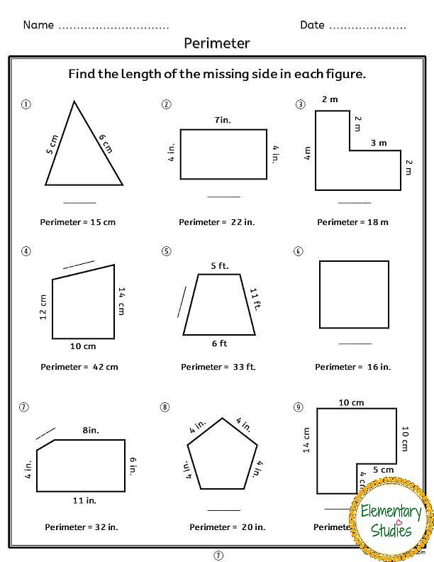 35 Grade 3 Math Worksheets Perimeter