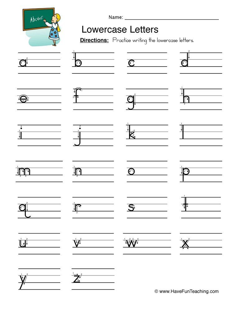 35 Kindergarten Lower Case Letter Worksheets