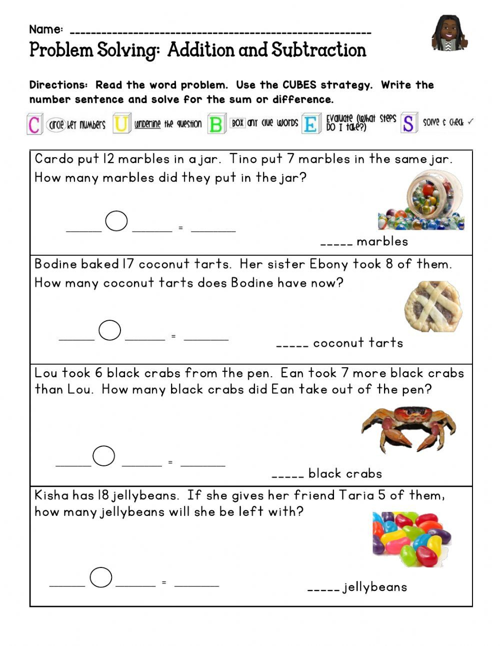 35 Kindergarten Math Worksheets Addition Word Problems