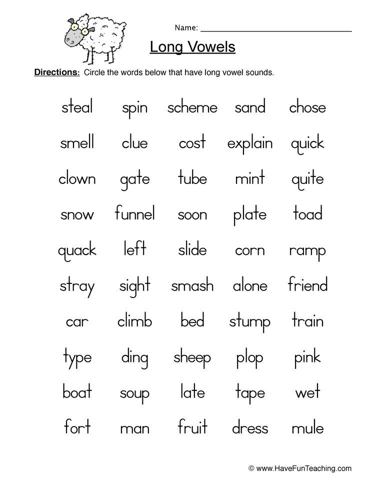 35 Long And Short Vowel Worksheets 1St Grade