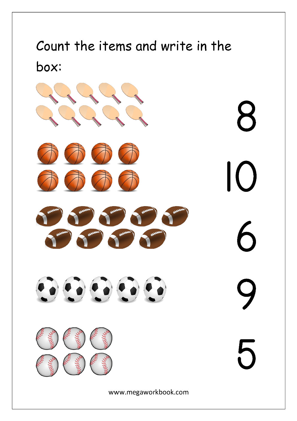 35 Matching Numbers Worksheets For Kindergarten