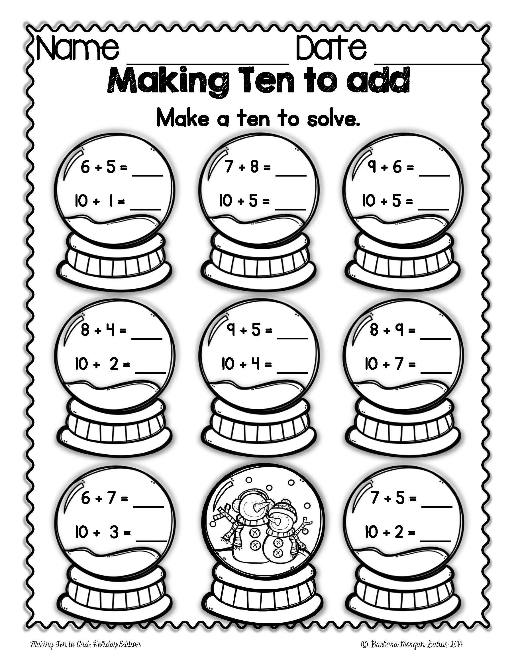 35 Math Worksheets For Grade 1 Christmas