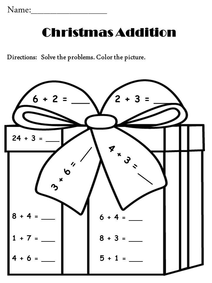 35 Math Worksheets For Grade 1 Christmas