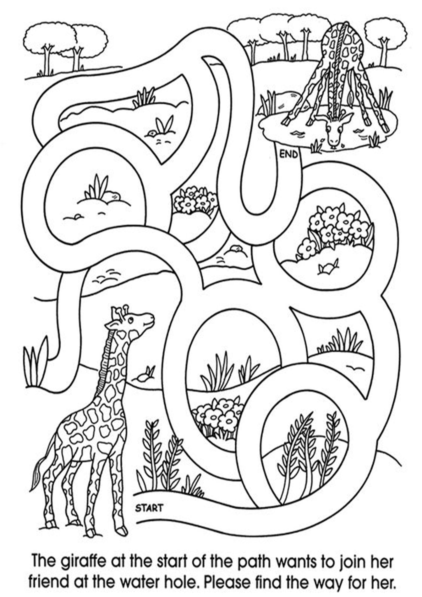 35 Maze Cartoon Worksheets For Kids Kindergarten