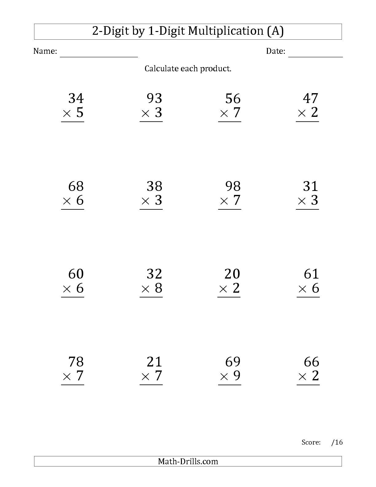 35 Multiplication Worksheets 3 Digit By 1 Digit