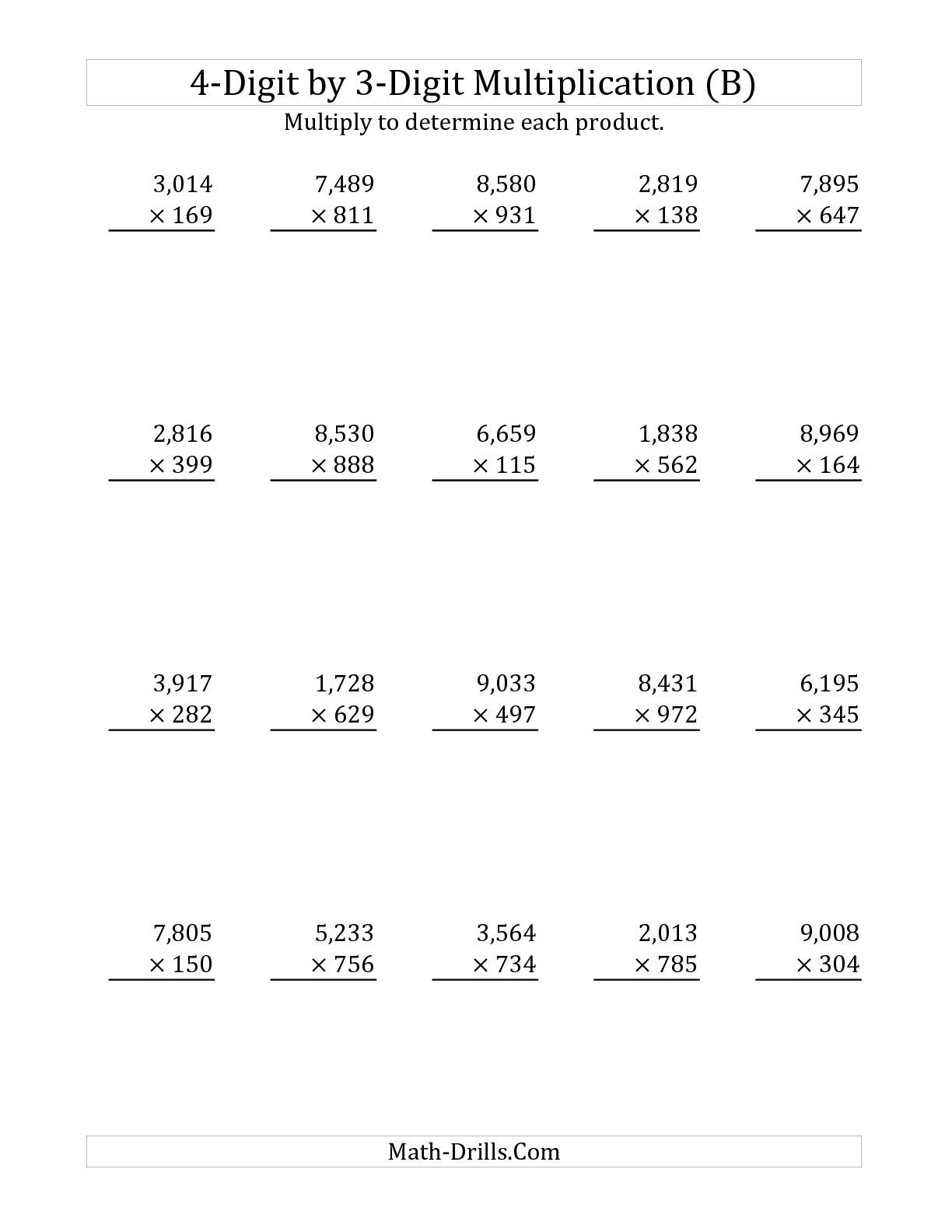 35 Multiplication Worksheets 3 Digit By 1 Digit