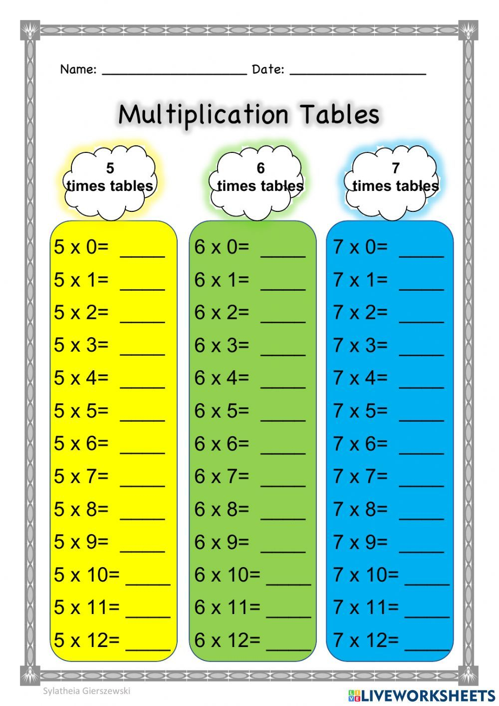 35 Multiplication Worksheets Up To 12