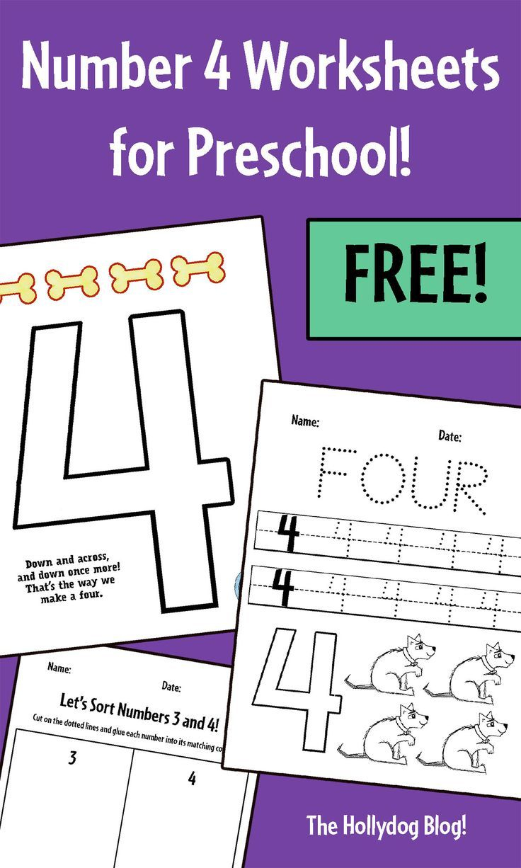 35 Number 4 Worksheets For Preschool Math