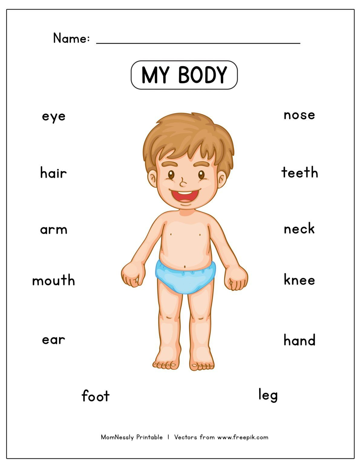 35 Parts Of Body Worksheets Kindergarten