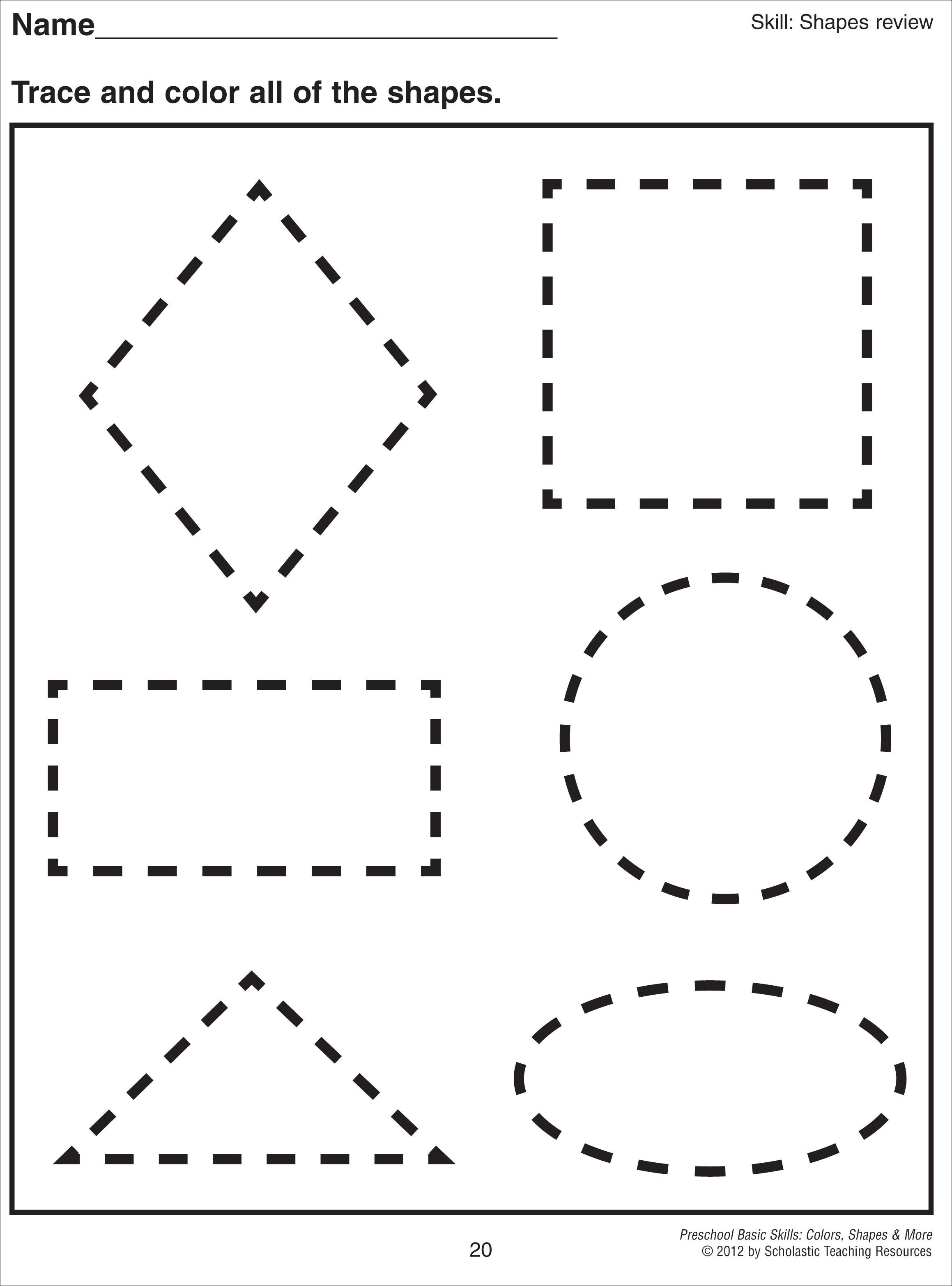 35 Preschool Math Shapes Worksheets