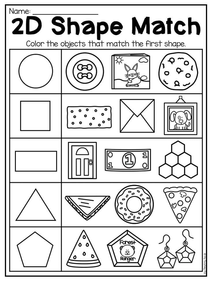 35 Preschool Math Shapes Worksheets