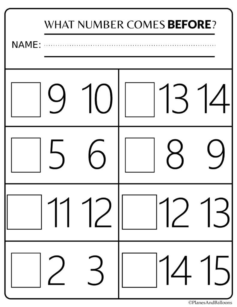 35 Preschool Math Worksheets 1-20