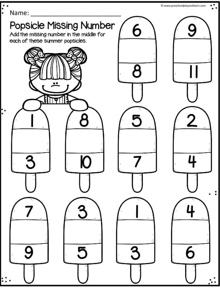 35 Preschool Math Worksheets 1-20