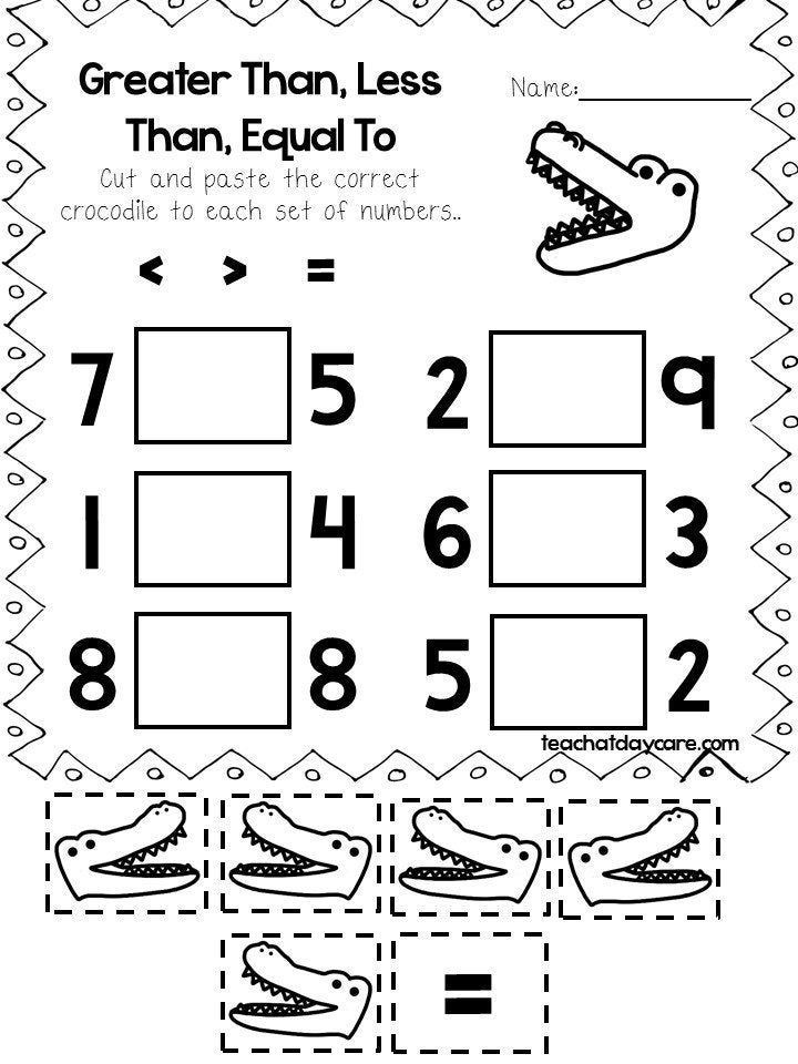 35 Preschool Math Worksheets More Less