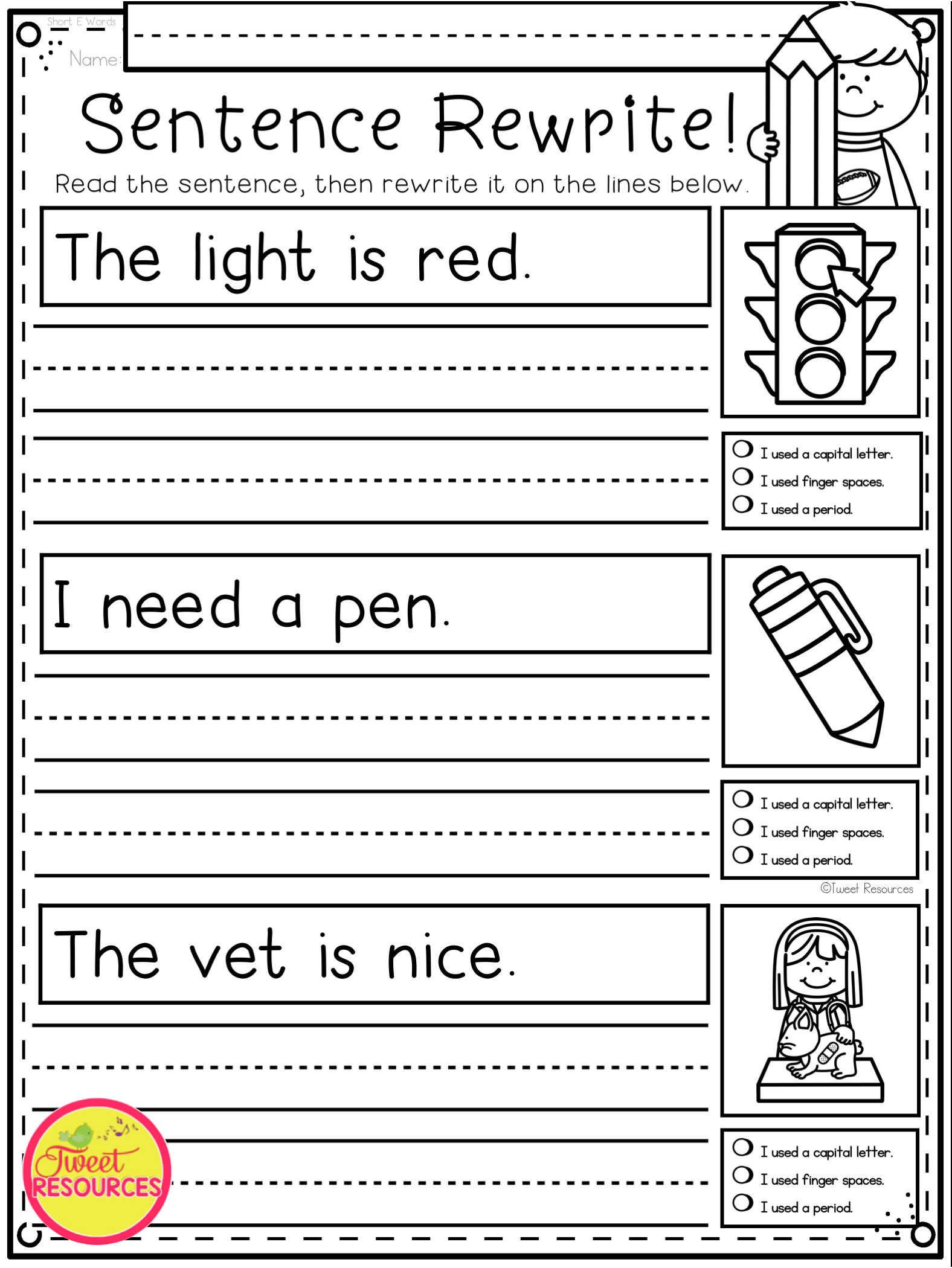 35 Rearrange Sentences Worksheets Kindergarten