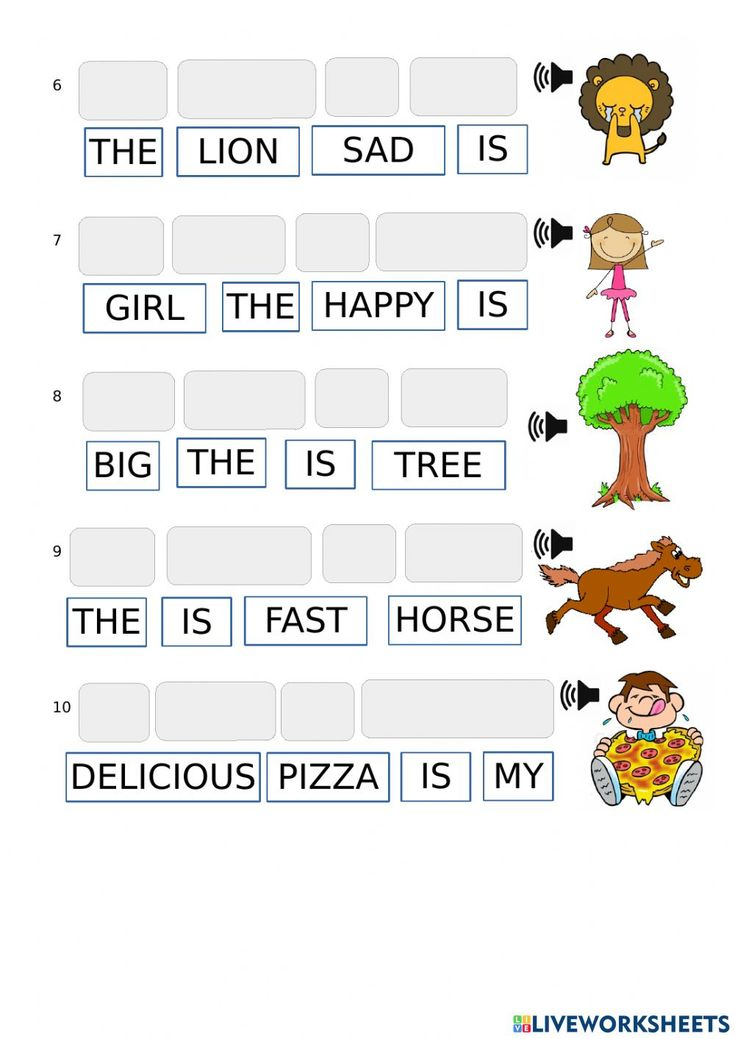 35 Rearrange Sentences Worksheets Kindergarten