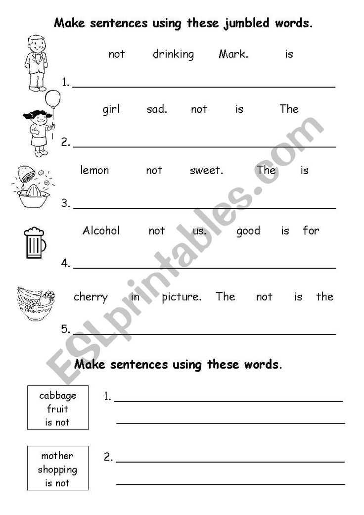 35 Rearrange Sentences Worksheets Kindergarten