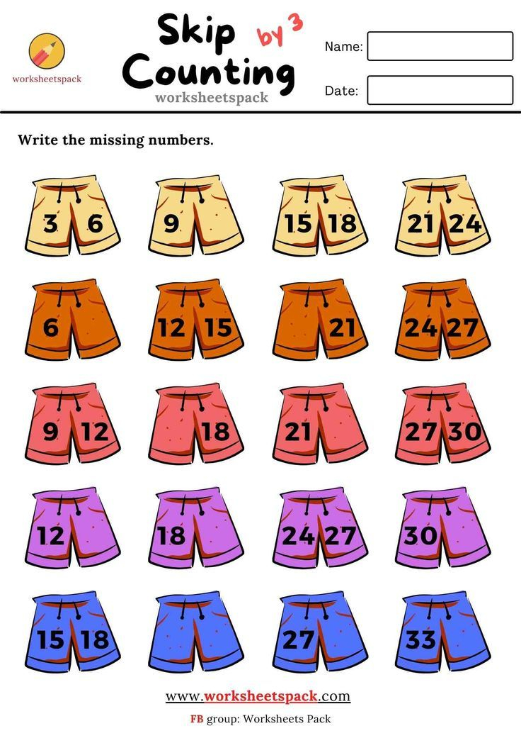 35 Skip Counting By 3 Worksheets Kindergarten