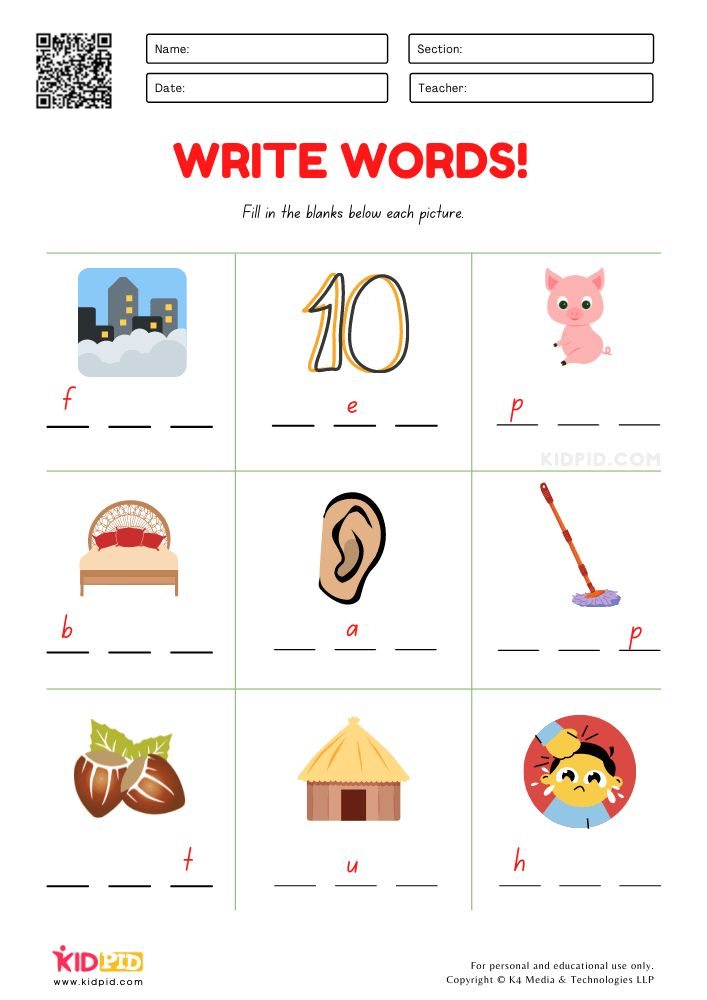 35 Three Letter Words Worksheets Reading Kindergarten