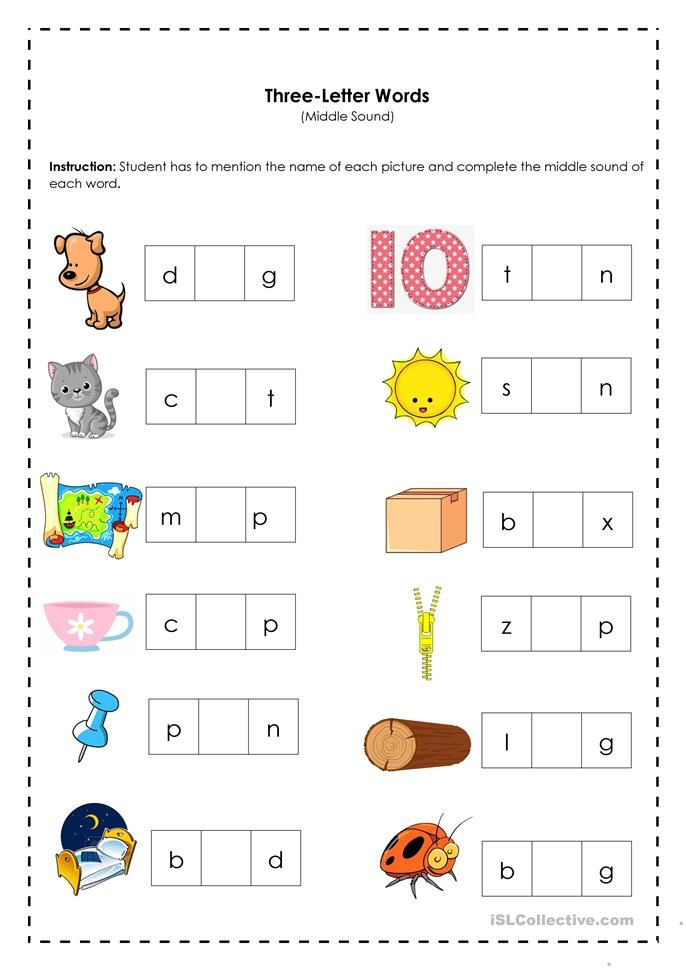 35 Three Letter Words Worksheets Reading Kindergarten