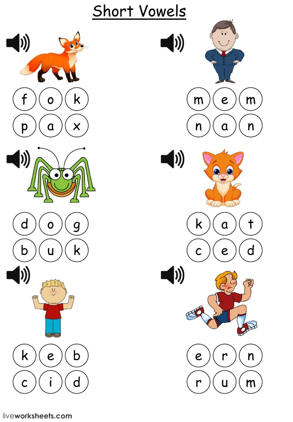 35 Three Letter Words Worksheets Reading Kindergarten